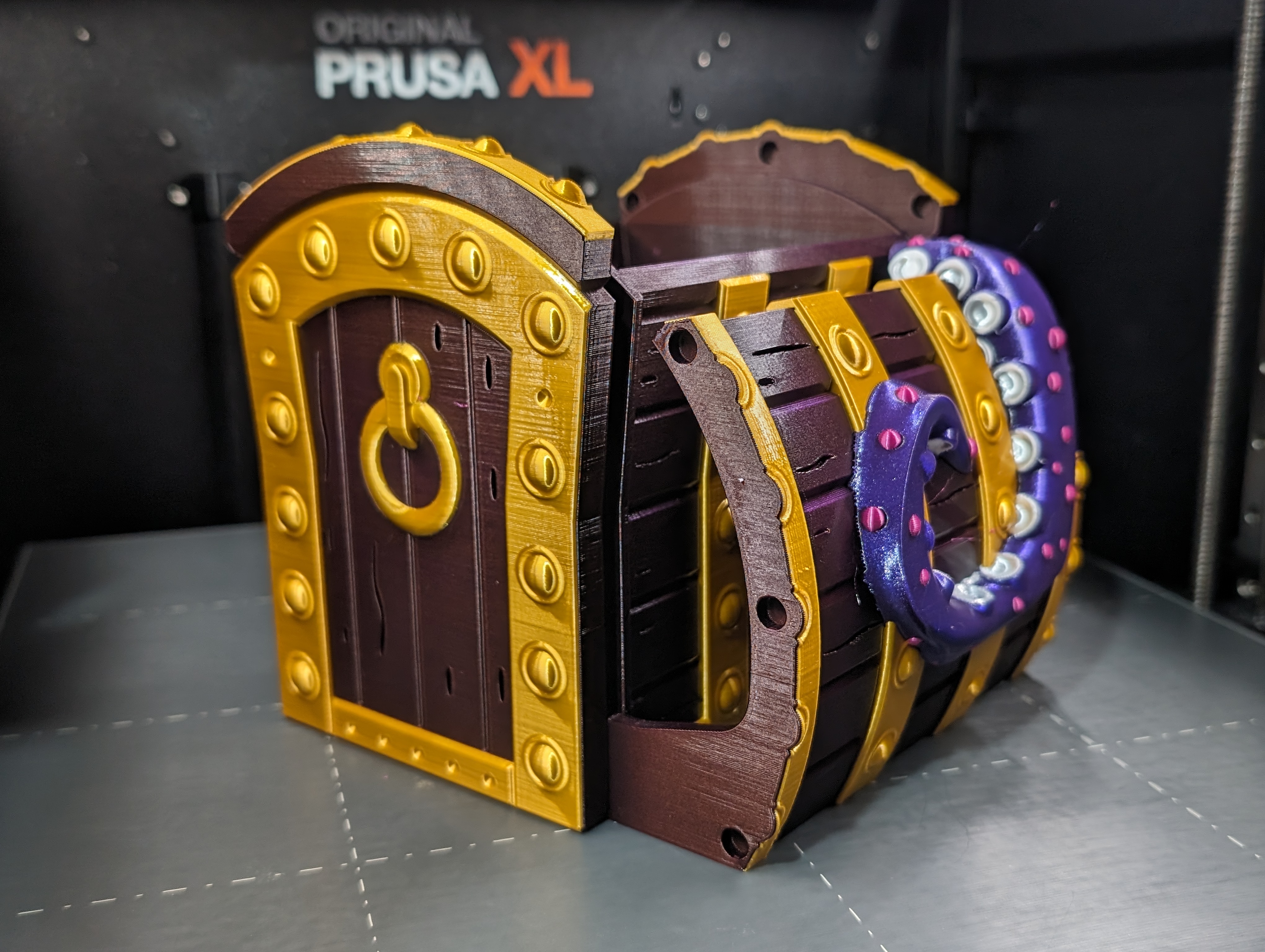 Multi-colour 3D printed mimic chest partially assembled